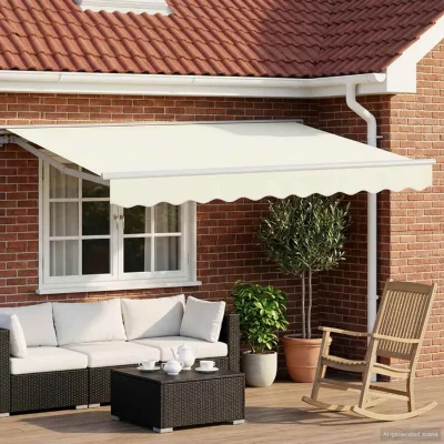 VIDAXL  Auvent R&eacute;tractable &Eacute;lectrique Cr&egrave;me 3,5 X 2,5 M