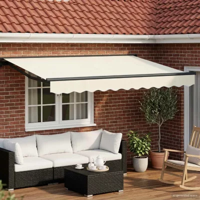 VIDAXL  Auvent R&eacute;tractable &Eacute;lectrique Cr&egrave;me 3 X 2,5 M