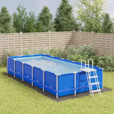 VIDAXL  b&acirc;che de piscine gris clair 750x370 cm g&eacute;otextile polyester