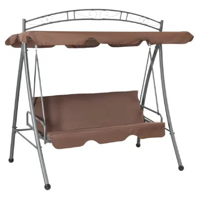 VIDAXL  Balancelle Convertible D'ext&eacute;rieur Avec Auvent Caf&eacute;