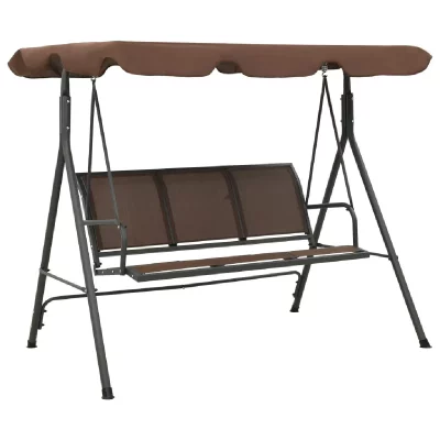VIDAXL  Balancelle De Jardin Avec Auvent Caf&eacute;