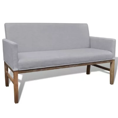 VIDAXL  banc avec coussin rembourr&eacute; tissu h&eacute;v&eacute;a gris clair 241663