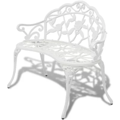VIDAXL  - Banc de jardin 100 cm Aluminium coul&eacute; Blanc Blanc