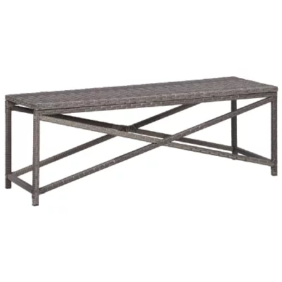 VIDAXL  - Banc de jardin 120 cm R&eacute;sine tress&eacute;e Gris Grey