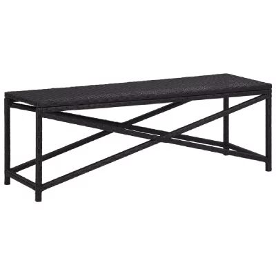 VIDAXL  - Banc de jardin 120 cm R&eacute;sine tress&eacute;e Noir Black