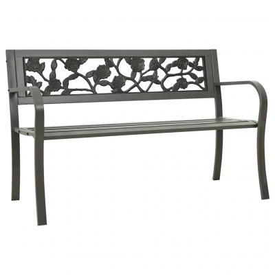 VIDAXL  - Banc de jardin 125 cm Acier Gris Gris