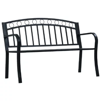 VIDAXL  Banc de Jardin 125 cm Noir Acier