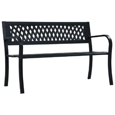 VIDAXL  - Banc de jardin 125 cm Noir Acier Noir