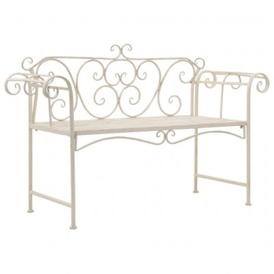 Vidaxl - Banc de jardin 132 cm M&eacute;tal Antique Blanc White
