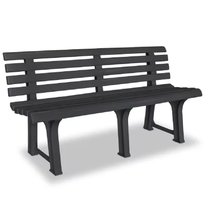 VIDAXL  - Banc de jardin 145,5 cm Plastique Anthracite Anthracite
