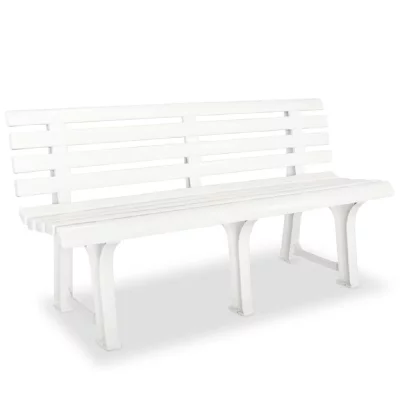 VIDAXL  - Banc de jardin 145,5 cm Plastique Blanc White