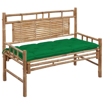 VIDAXL  - Banc de jardin avec coussin 120 cm Bambou Vert