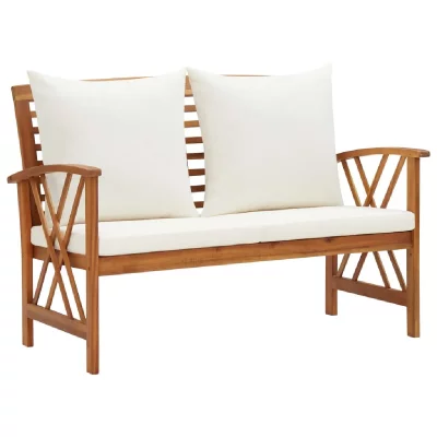 VIDAXL  banc de jardin avec coussins 119 cm bois solide d'acacia 310270