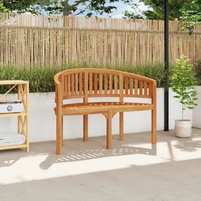 VIDAXL  banc de jardin en forme de banane 120 cm teck solide 48020