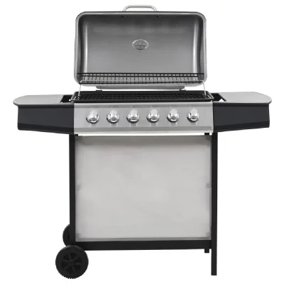 VIDAXL  barbecue au gaz avec 6 zones de cuisson inox argent&eacute; 44286