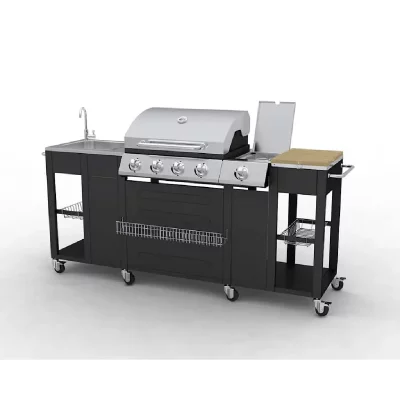 VIDAXL  Barbecue de cuisine d'ext&eacute;rieur Montana 4 br&ucirc;leurs 