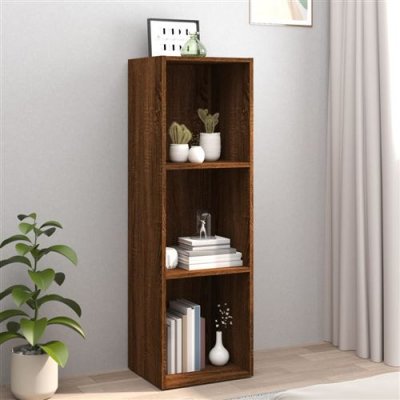  Vidaxl biblioth&egrave;quemeuble tv ch&ecirc;ne marron 36x30x114cm bois ing&eacute;nierie