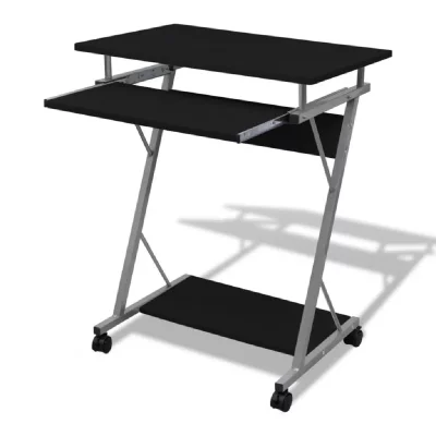 Vidaxl - Bureau d'ordinateur compact avec plateau &agrave; clavier Noir Noir