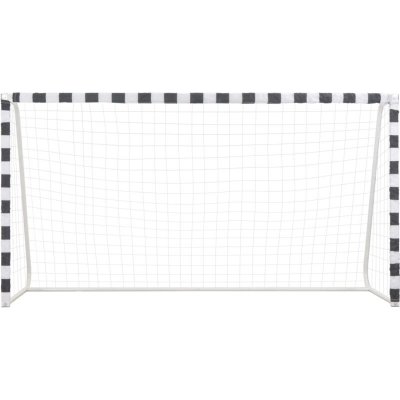 VIDAXL  but de football 300x160x90 cm m&eacute;tal noir et blanc 91953