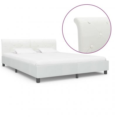 Vidaxl - Cadre de lit Blanc Similicuir 180 x 200 cm Blanc