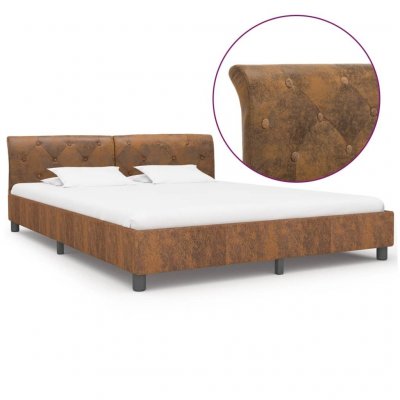 Vidaxl - Cadre de lit Marron Similicuir daim 180 x 200 cm Marron