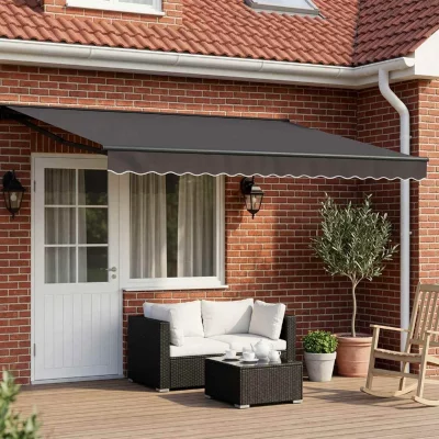 VIDAXL  Cadre de store manuel avec LEDs Anthracite 5 x 3 m