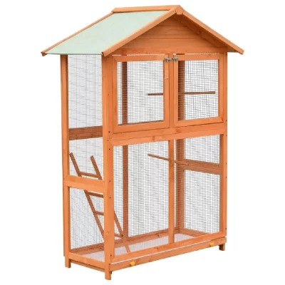 VIDAXL  - Cage &agrave; oiseaux Pin massif et bois de sapin 125,5x59,5x164 cm Brun