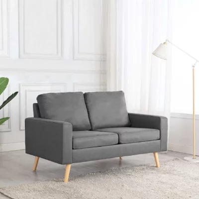 VIDAXL  - Canap&eacute; &agrave; 2 places Gris clair Tissu Gris clair