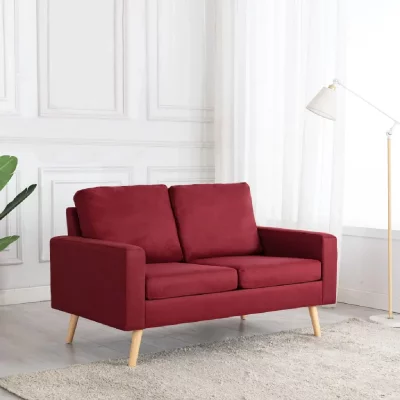 VIDAXL  - Canap&eacute; &agrave; 2 places Rouge bordeaux Tissu Wine red
