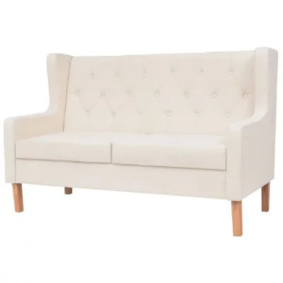VIDAXL  canap&eacute; &agrave; 2 places tissu blanc 245450