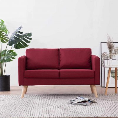 VIDAXL  - Canap&eacute; &agrave; 2 places Tissu Rouge bordeaux Red