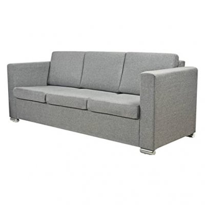 VIDAXL  - Canap&eacute; &agrave; 3 places Tissu Gris clair Gris clair
