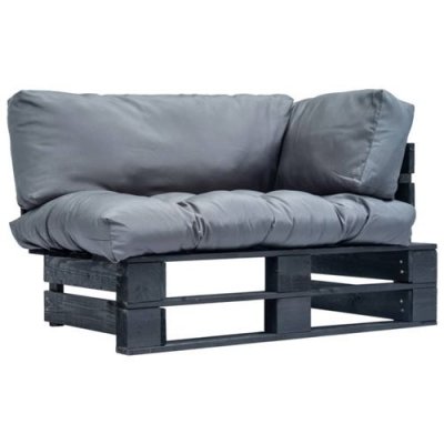 VIDAXL  canap&eacute; de jardin palette avec coussins gris pin&egrave;de 277414