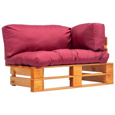 VIDAXL  canap&eacute; de jardin palette avec coussins rouge pin&egrave;de 277448