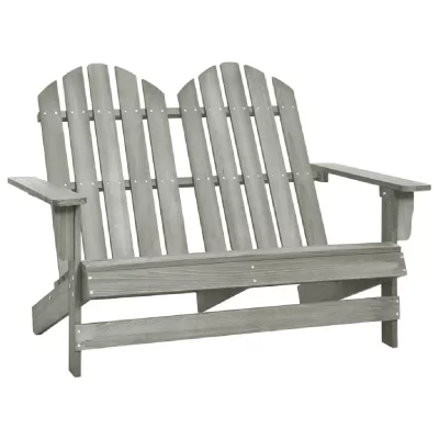 VIDAXL  chaise de jardin adirondack 2 places bois de sapin massif gris