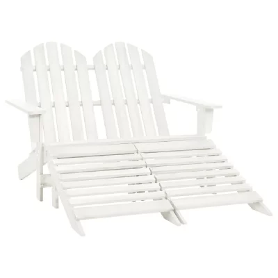 VIDAXL  chaise de jardin adirondack 2 places et repose-pied sapin blanc