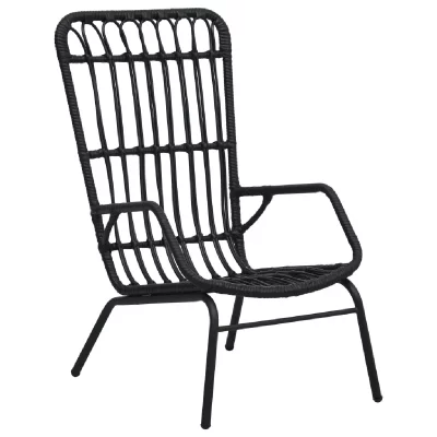 VIDAXL  chaise de jardin r&eacute;sine tress&eacute;e noir 48581