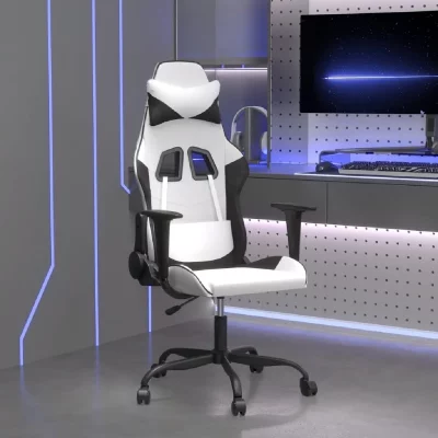 VIDAXL  chaise de jeu de massage blanc et noir similicuir 
