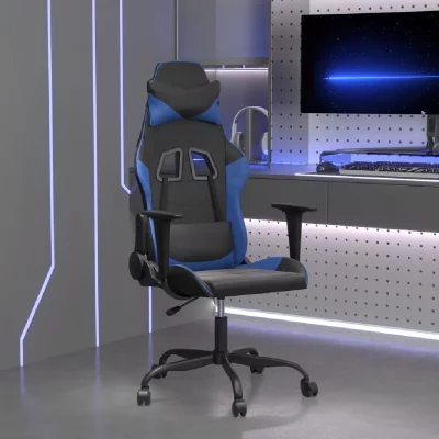 VIDAXL  chaise de jeu de massage noir et bleu similicuir 