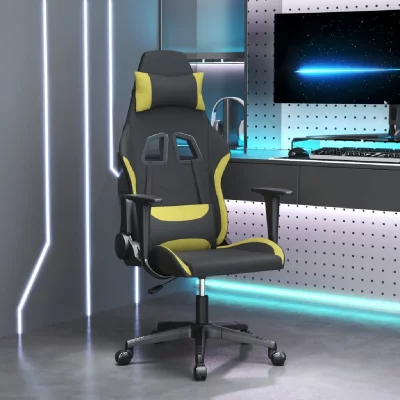 VIDAXL  - Chaise de jeu de massage Noir et vert clair Tissu Light green