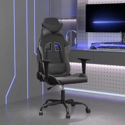 VIDAXL  chaise de jeu noir et gris similicuir 