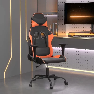 VIDAXL  chaise de jeu noir et orange similicuir 