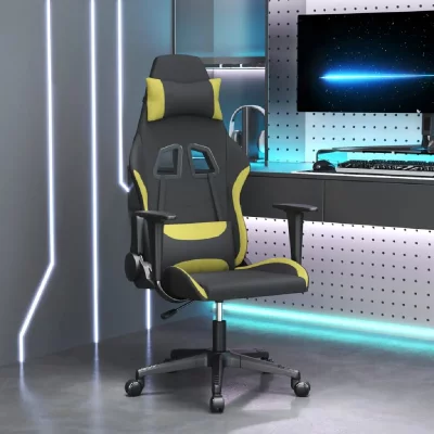 VIDAXL  chaise de jeu noir et vert clair tissu