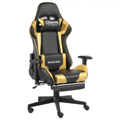 VIDAXL  chaise de jeu pivotante avec repose-pied dor&eacute; pvc 20498