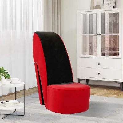 Vidaxl - Chaise en forme de talon haut Rouge Velours Rouge