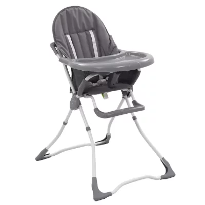 VIDAXL  Chaise haute pour b&eacute;b&eacute; Gris et blanc 