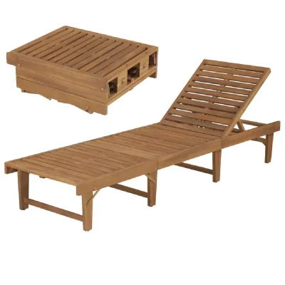 VIDAXL  - Chaise longue pliable Bois d'acacia solide Brun