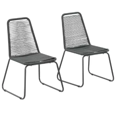 VIDAXL  chaises d'ext&eacute;rieur 2 pcs r&eacute;sine tress&eacute;e noir 44442