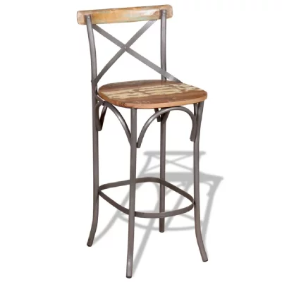 Vidaxl chaises de bar bois r&eacute;cup&eacute;ration massif 45x45x110 cm 244014