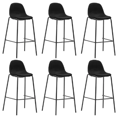 Vidaxl chaises de bar lot de 6 noir tissu 279665